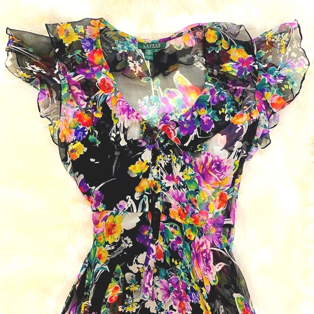 Lauren by Ralph Lauren Silk Floral Maxi Dress